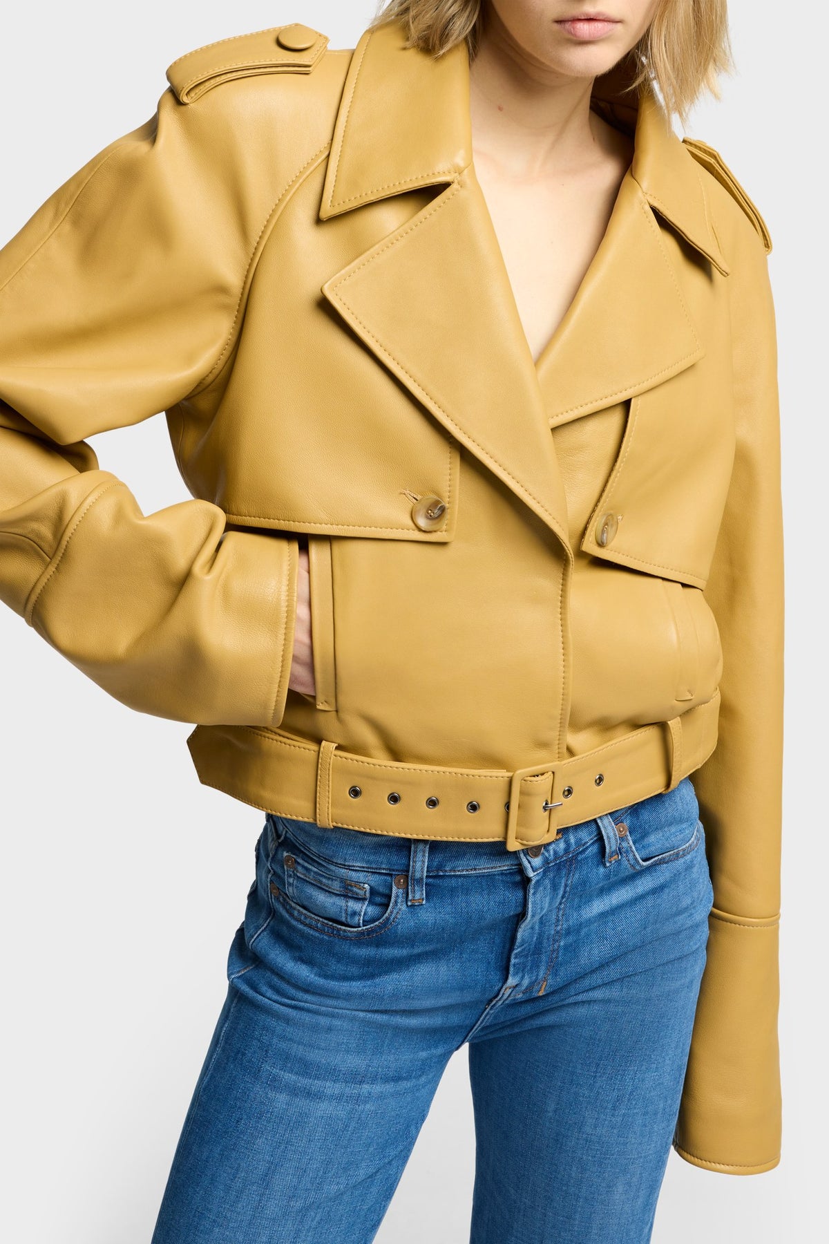 Chamarra Mujer Italian Cropped Moto Jacket | 7 for all mankind