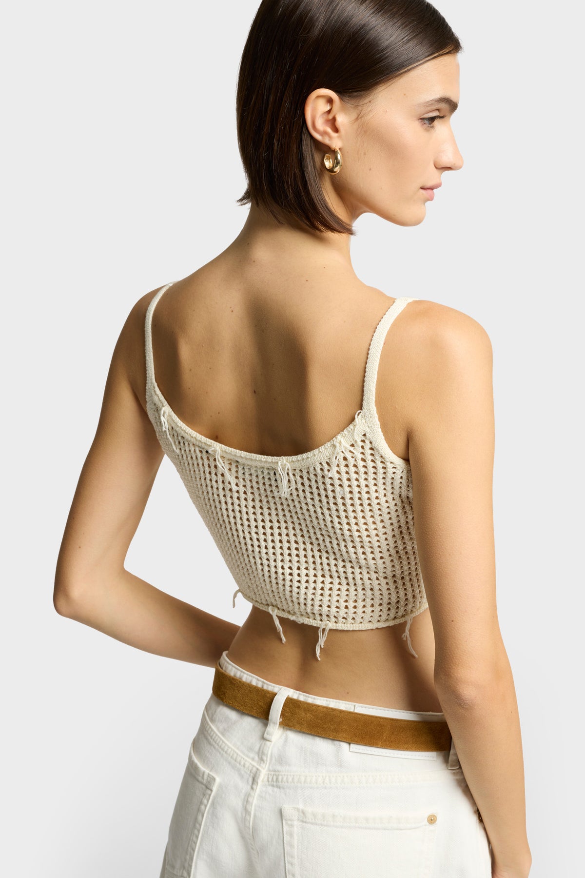 Top Deportivo Mujer Distressed Knit Cropped Tank | 7 for all mankind