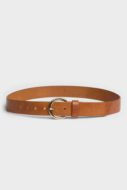Cinturón italiano con hebilla redonda mujer | 7 For All Mankind