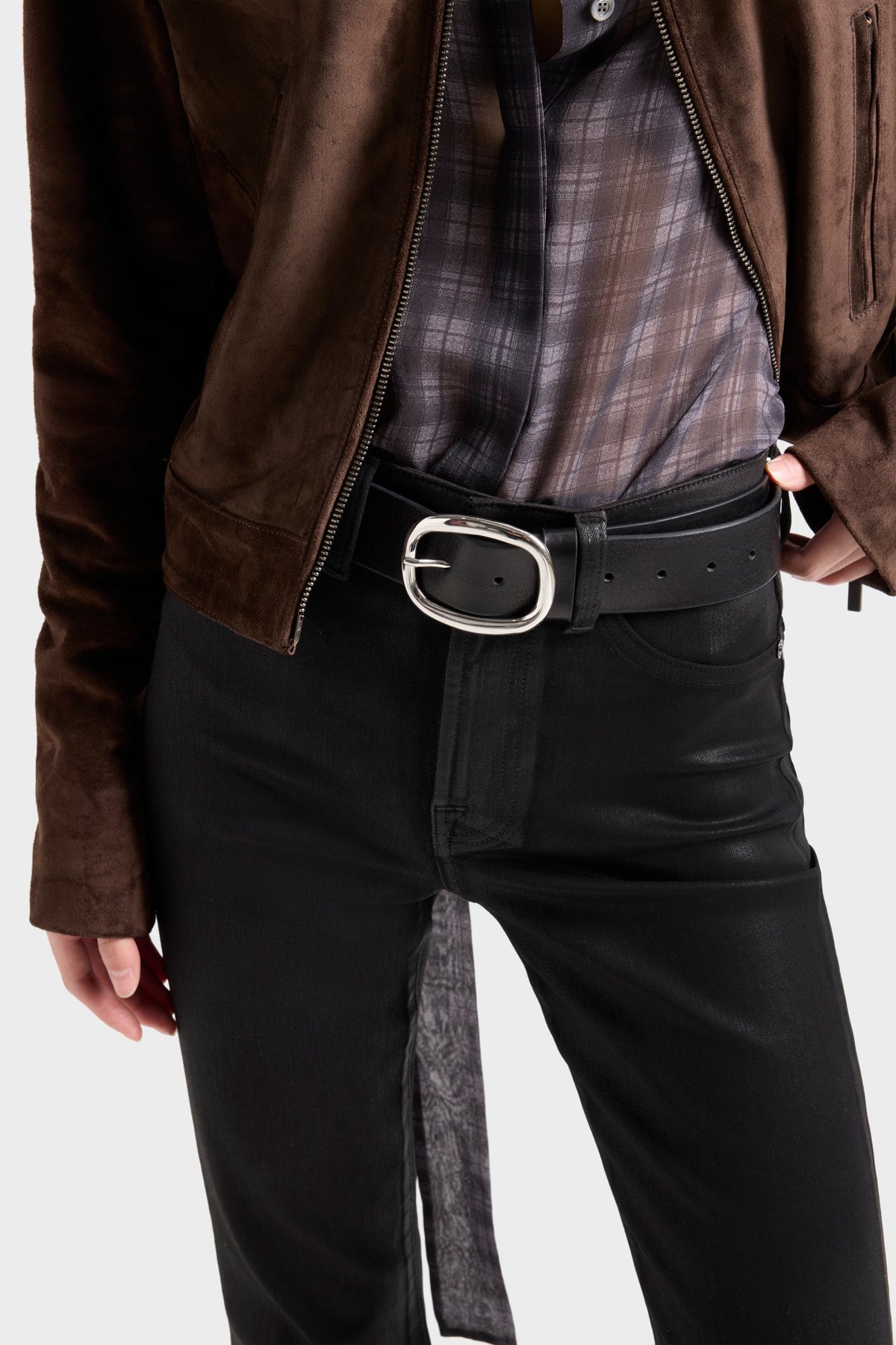 Cinturón italiano con hebilla ovalada mujer | 7 For All Mankind