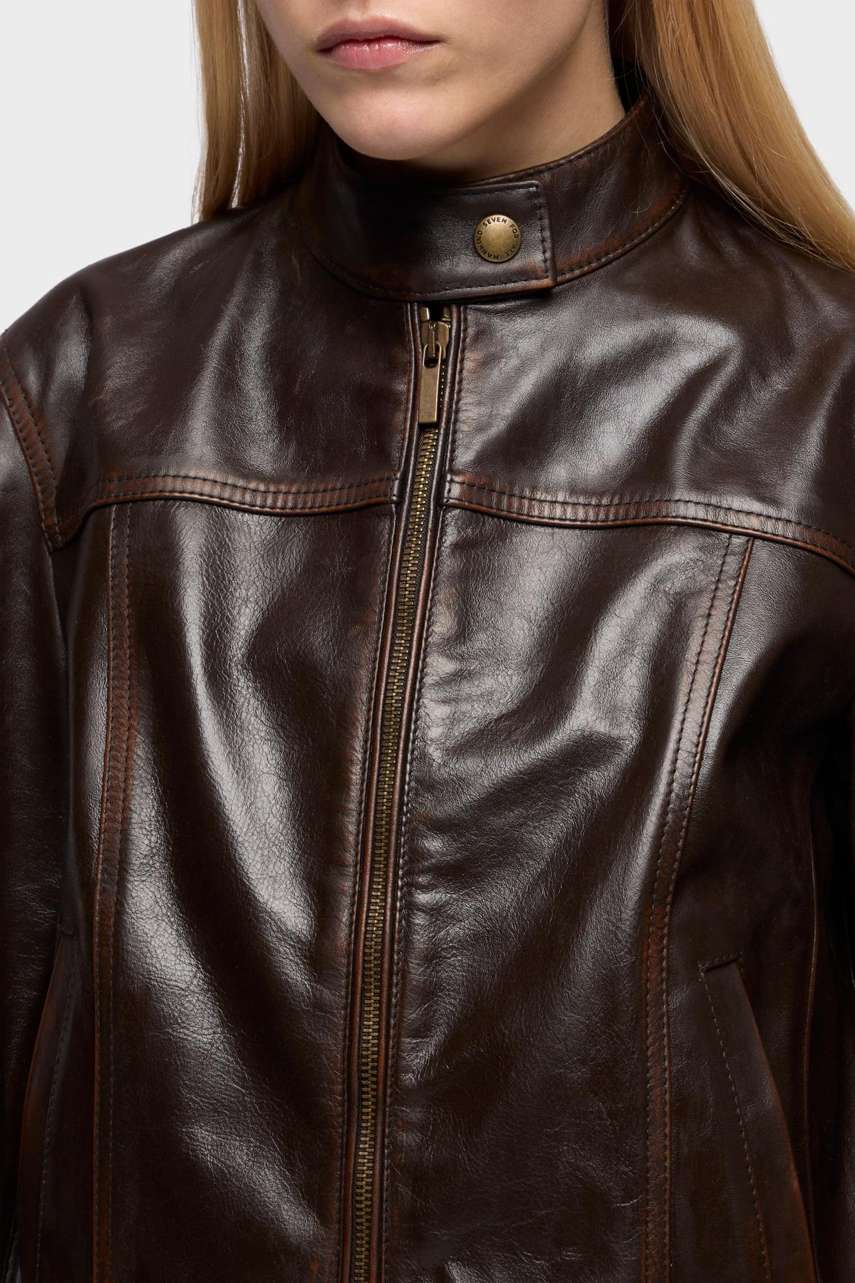 Chamarra Mujer Cropped Biker Jacket | 7 for all mankind