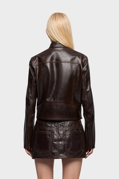 Chamarra Mujer Cropped Biker Jacket | 7 for all mankind