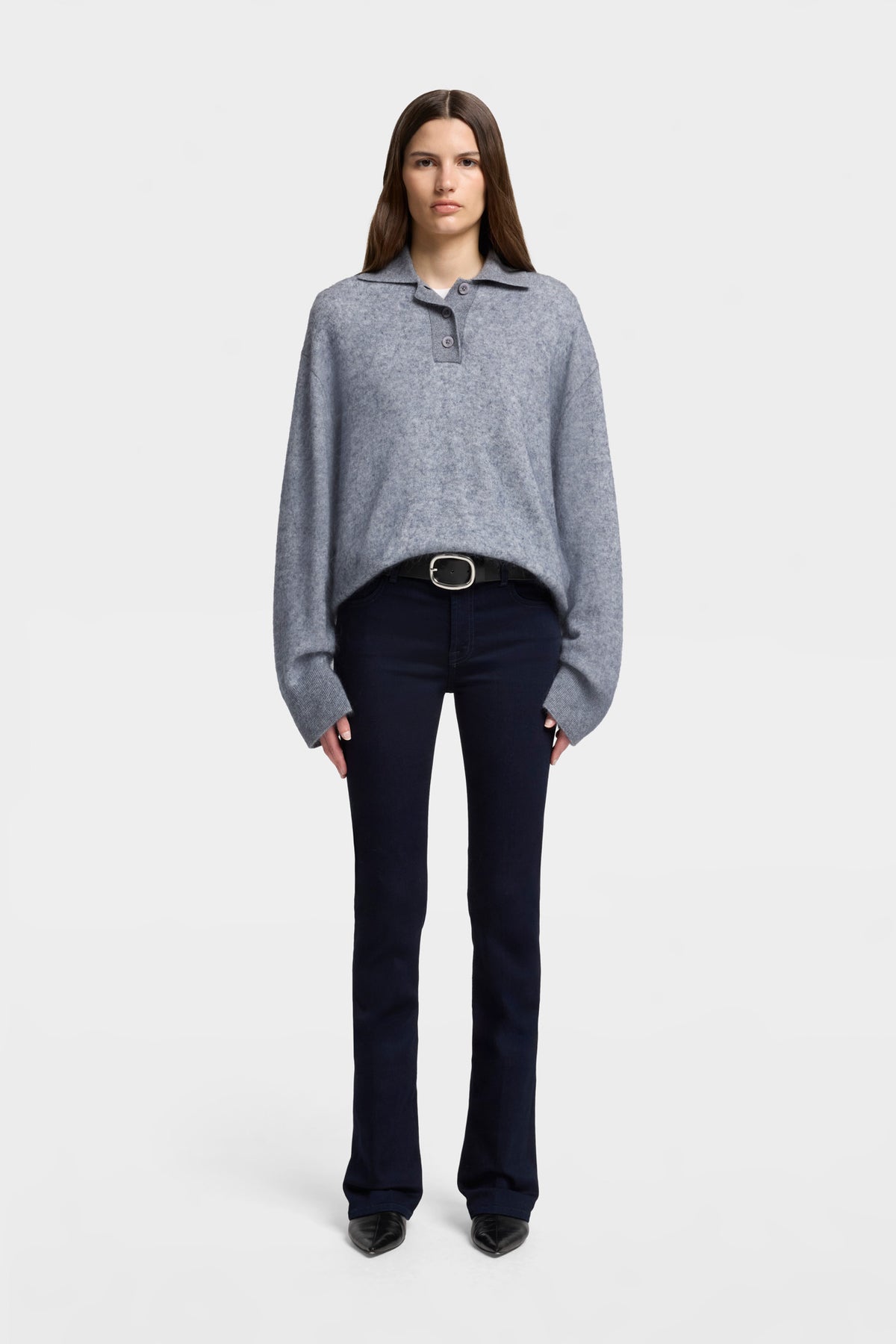 Suéter Mujer Blend Fuzzy Polo Sweater | 7 for all mankind