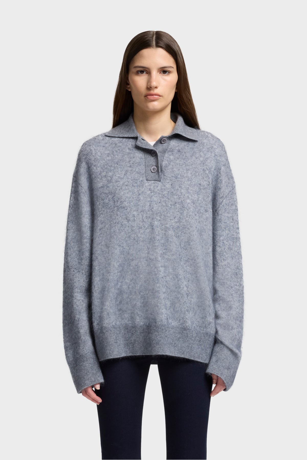 Suéter Mujer Blend Fuzzy Polo Sweater | 7 for all mankind