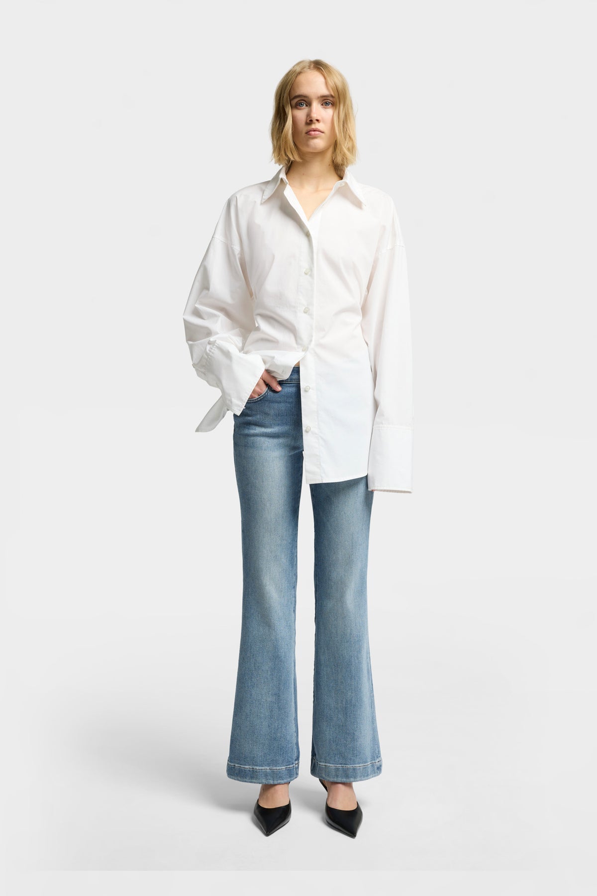 Blusa Mujer Open Back Poplin Shirt | 7 for all mankind