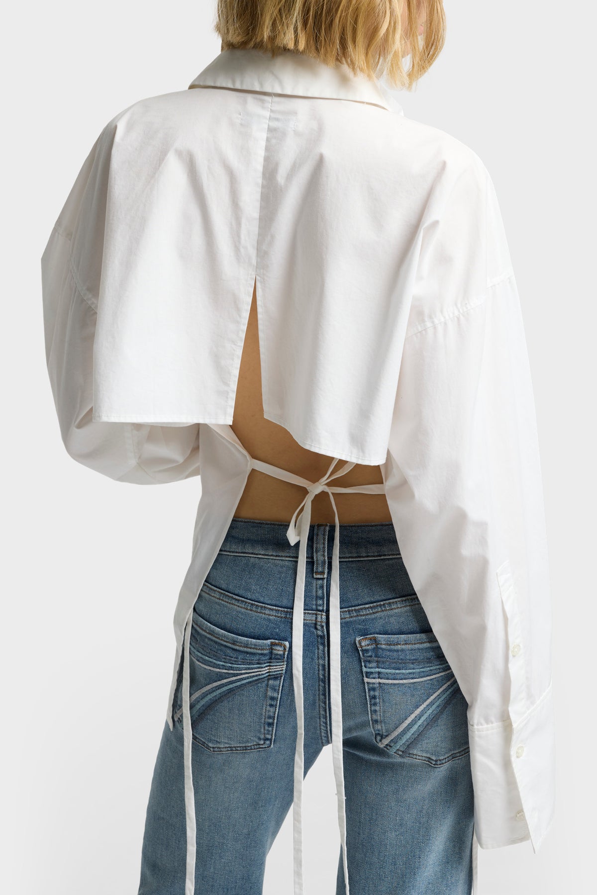 Blusa Mujer Open Back Poplin Shirt | 7 for all mankind