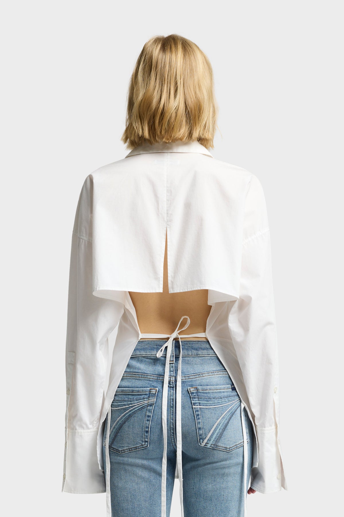 Blusa Mujer Open Back Poplin Shirt | 7 for all mankind