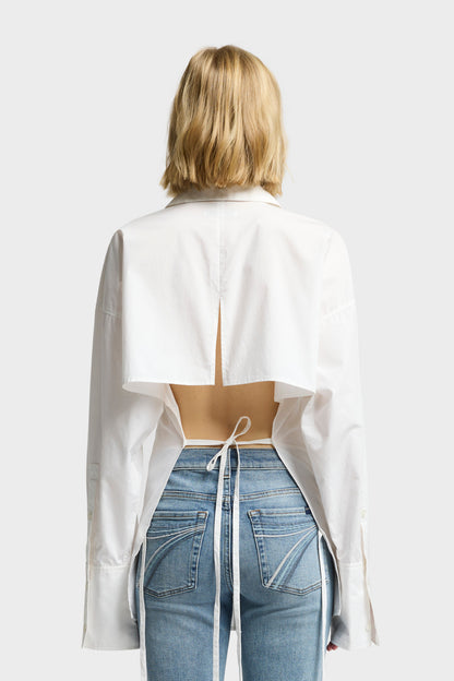 Blusa Mujer Open Back Poplin Shirt | 7 for all mankind