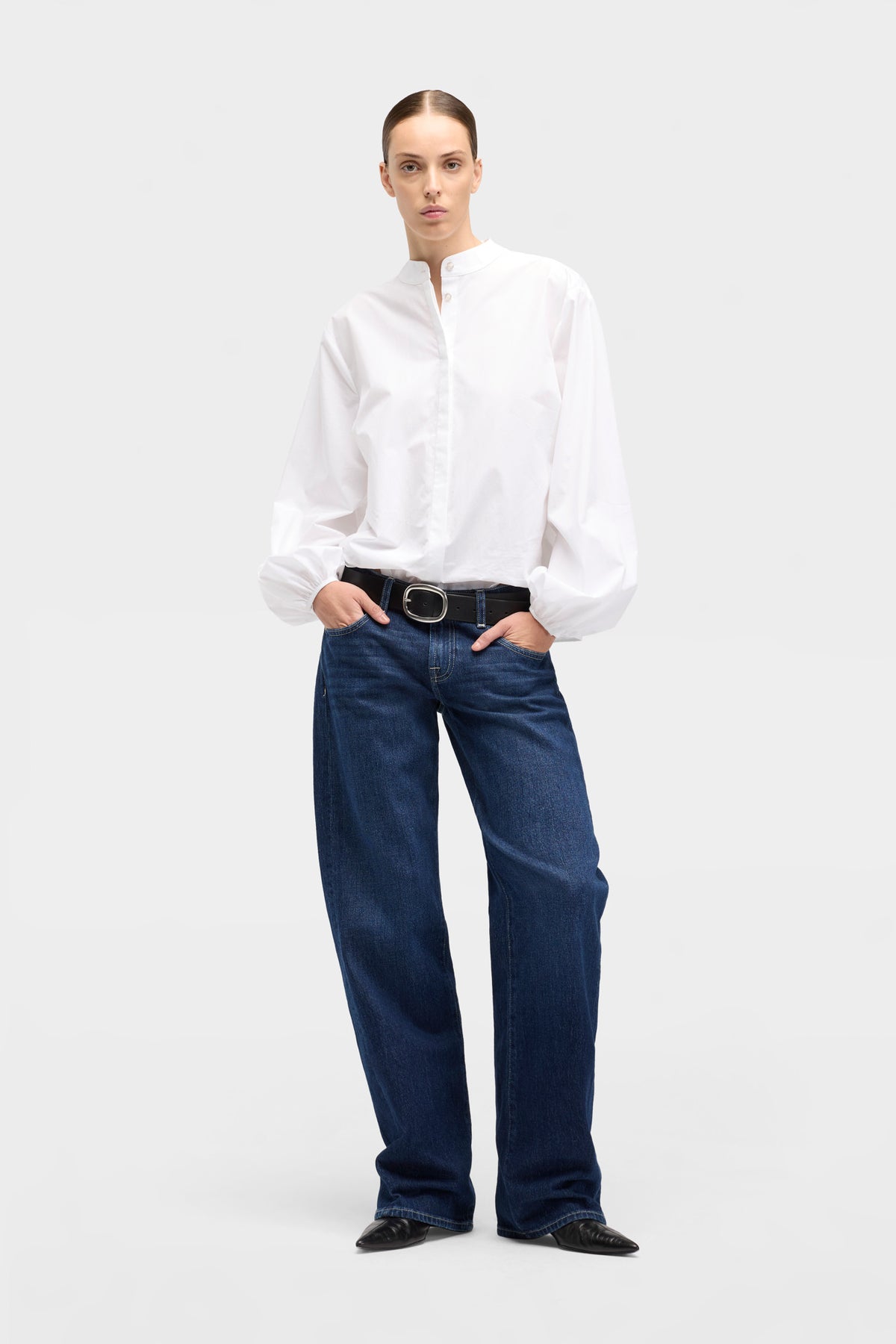 Blusa Mujer Poplin Balloon Sleeve Shirt | 7 for all mankind
