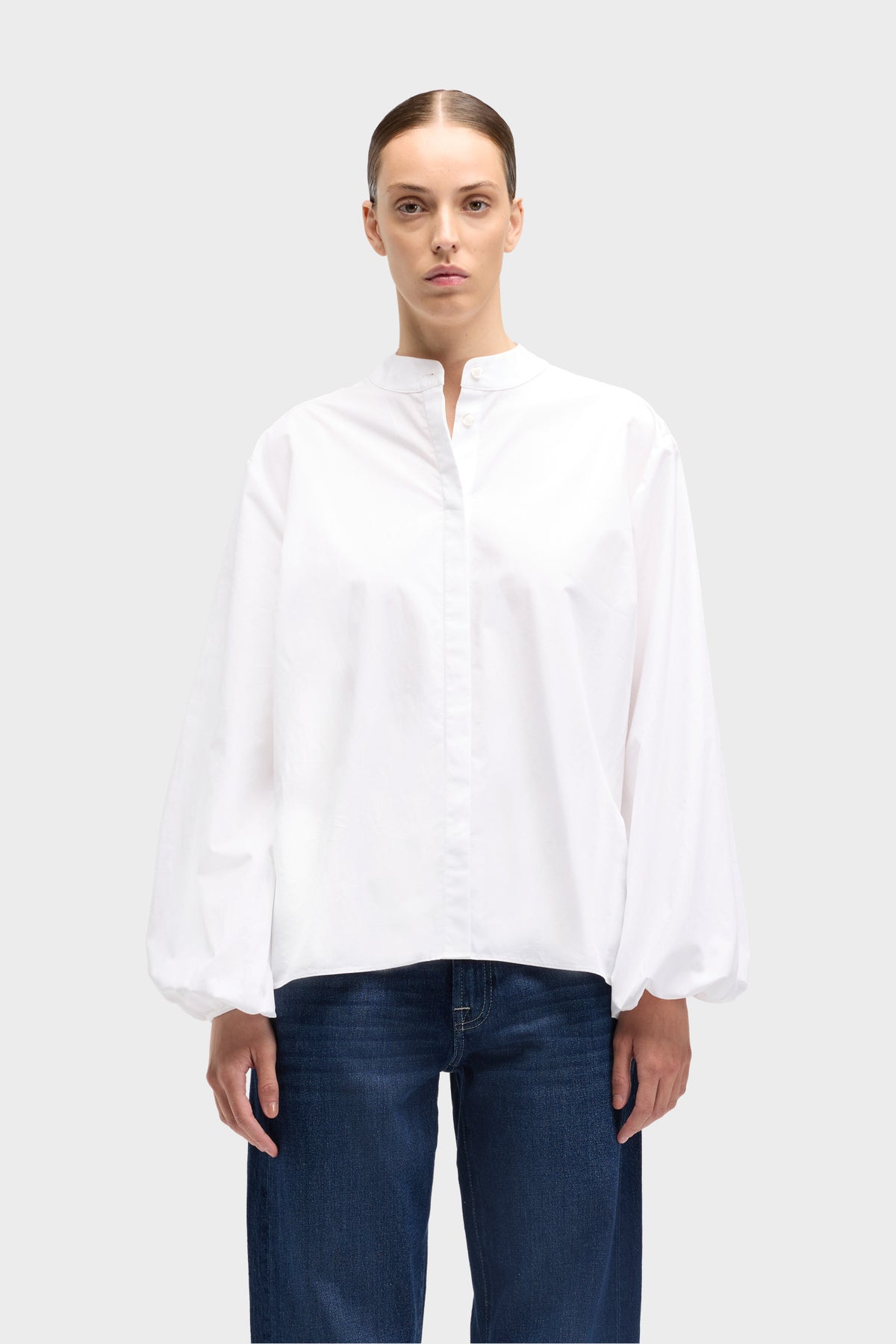 Blusa Mujer Poplin Balloon Sleeve Shirt | 7 for all mankind
