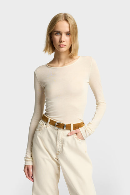 Playera Mujer Sheer Long Sleeve Tee | 7 for all mankind