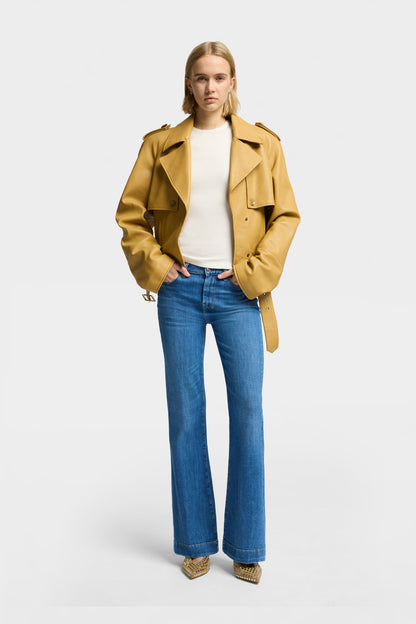 Chamarra Mujer Italian Cropped Moto Jacket | 7 for all mankind