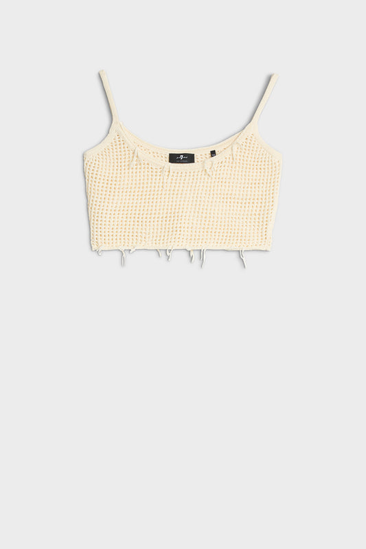 Top Deportivo Mujer Distressed Knit Cropped Tank | 7 for all mankind