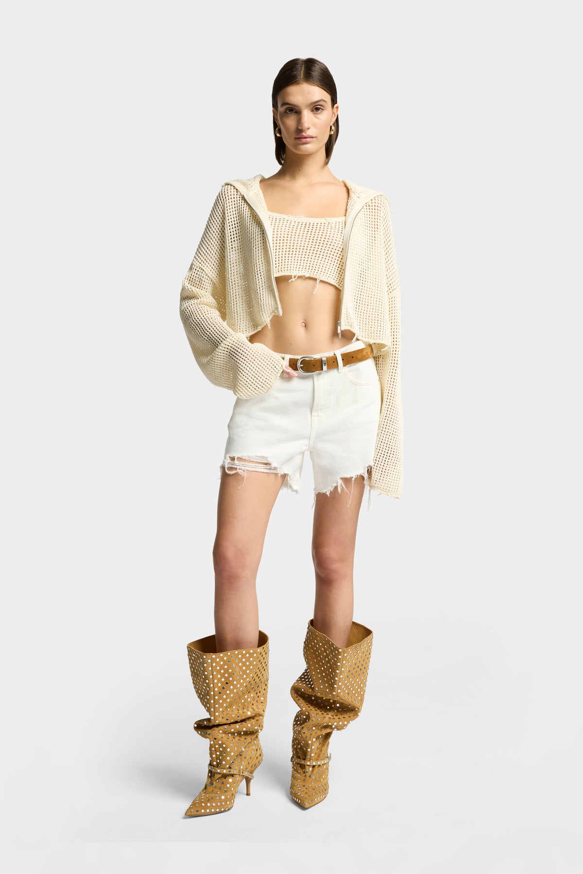 Top Deportivo Mujer Distressed Knit Cropped Tank | 7 for all mankind
