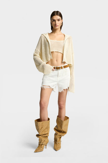 Top Deportivo Mujer Distressed Knit Cropped Tank | 7 for all mankind