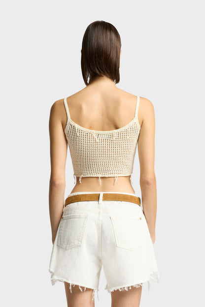 Top Deportivo Mujer Distressed Knit Cropped Tank | 7 for all mankind