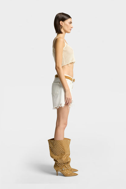 Top Deportivo Mujer Distressed Knit Cropped Tank | 7 for all mankind