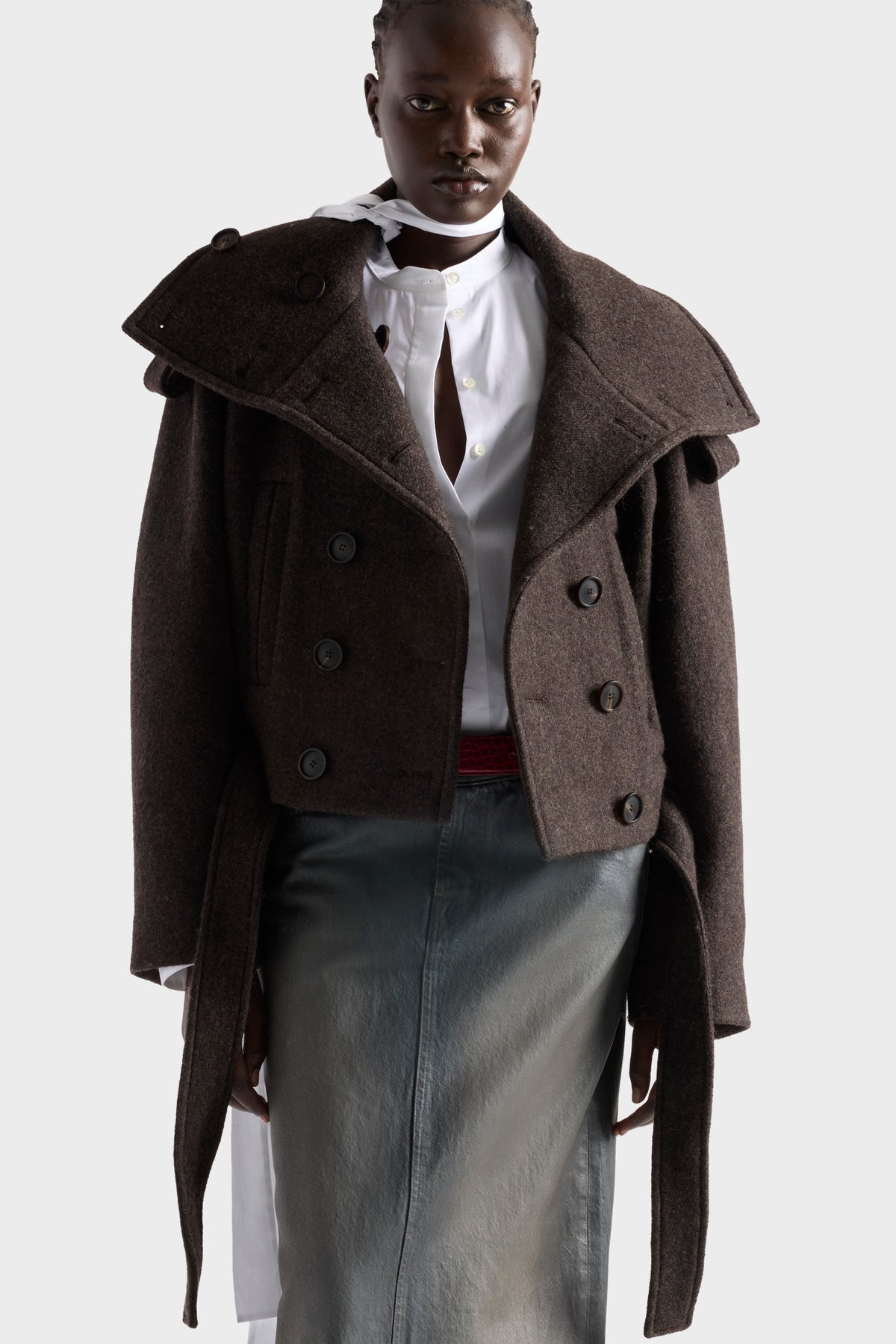 Chamarra de Mujer Corta Cuello Alto Doble Botonadura | 7 For All Mankind