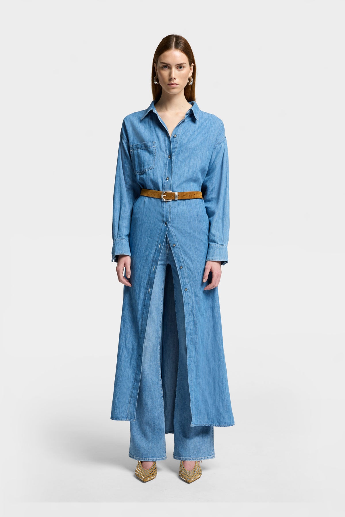 Vestido Mujer Indigo Maxi Shirtdress | 7 for all mankind