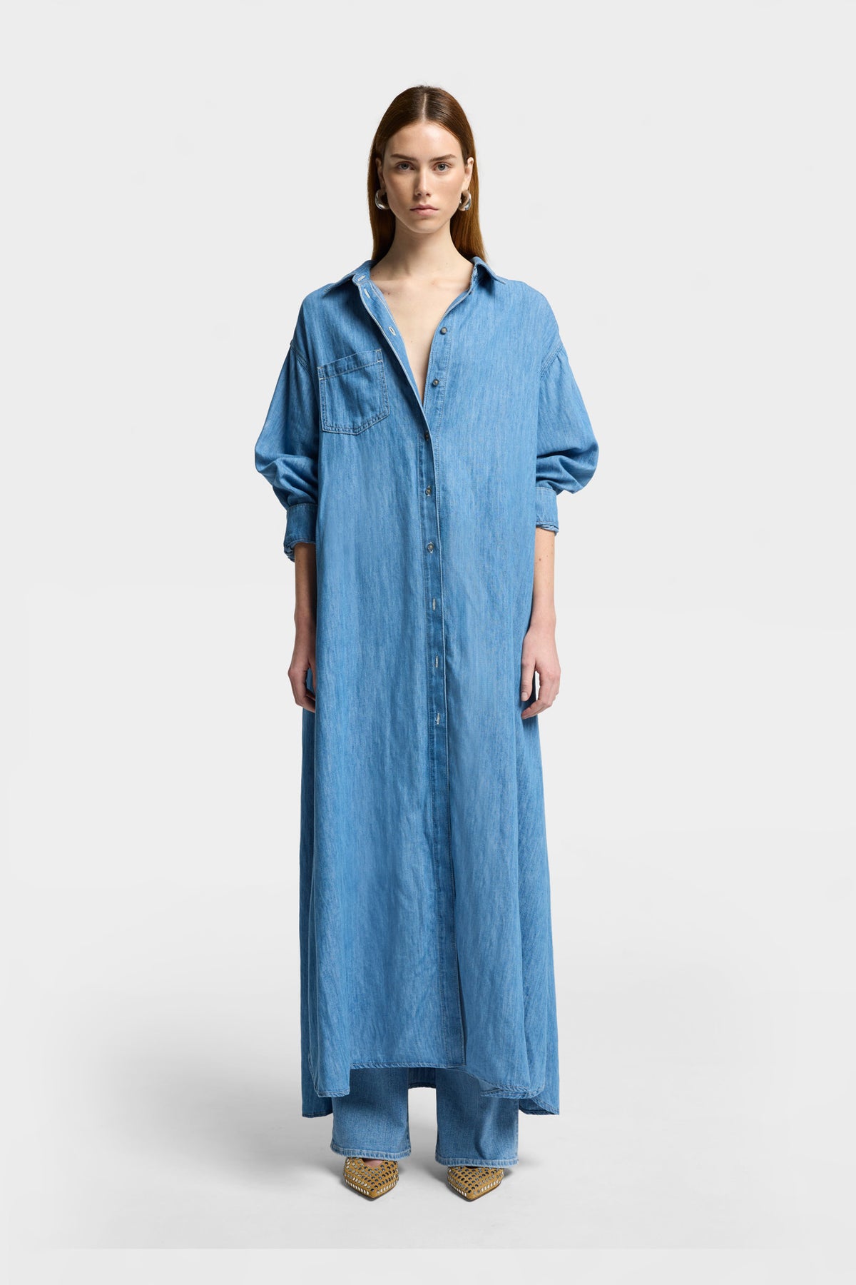 Vestido Mujer Indigo Maxi Shirtdress | 7 for all mankind