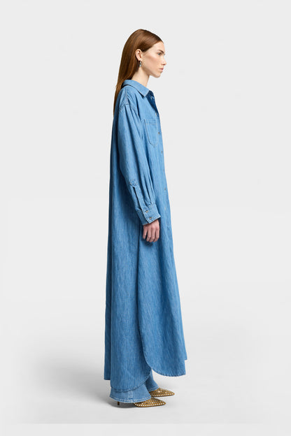 Vestido Mujer Indigo Maxi Shirtdress | 7 for all mankind