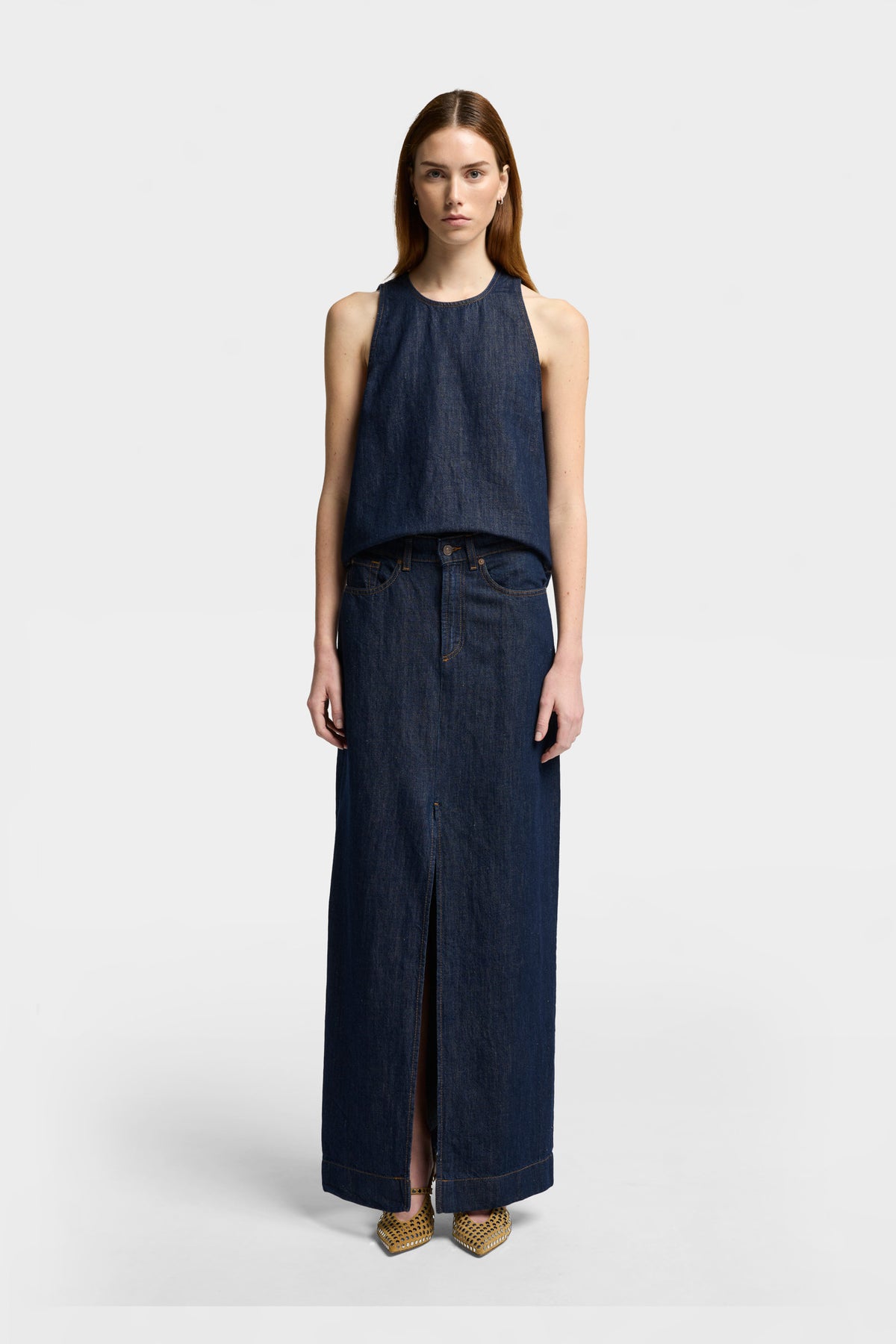 Falda Mujer Indigo Calla Skirt | 7 for all mankind