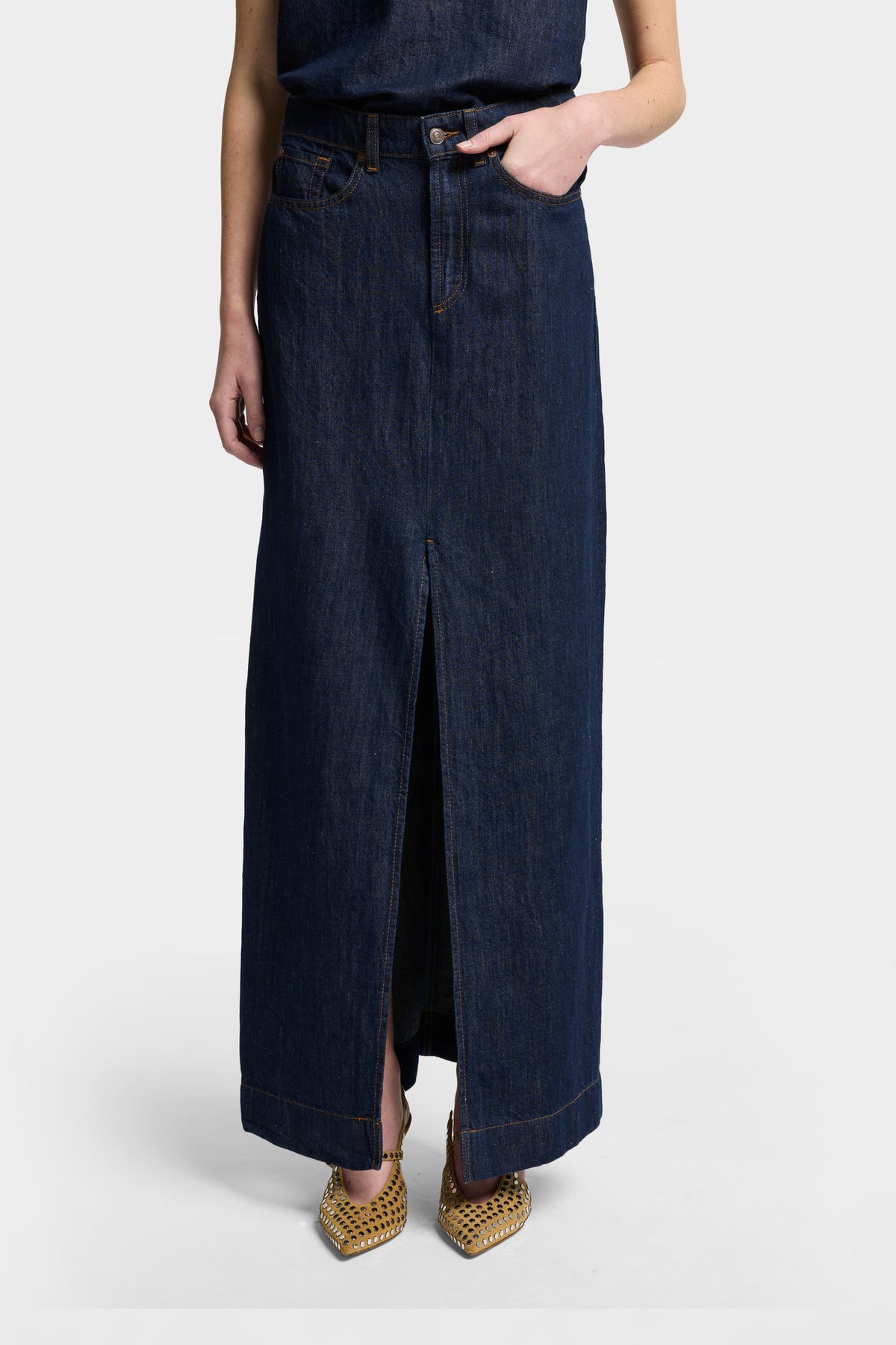 Falda Mujer Indigo Calla Skirt | 7 for all mankind