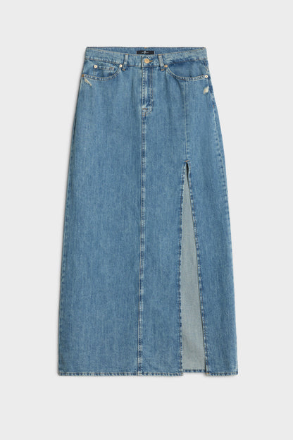Falda Mujer Indigo Maxi Skirt | 7 for all mankind