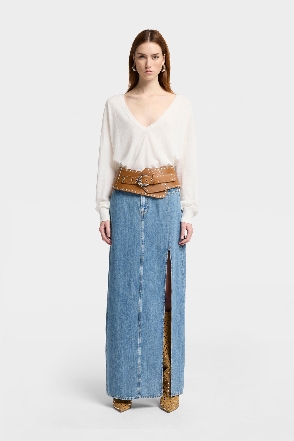 Falda Mujer Indigo Maxi Skirt | 7 for all mankind