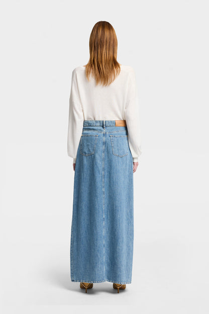 Falda Mujer Indigo Maxi Skirt | 7 for all mankind