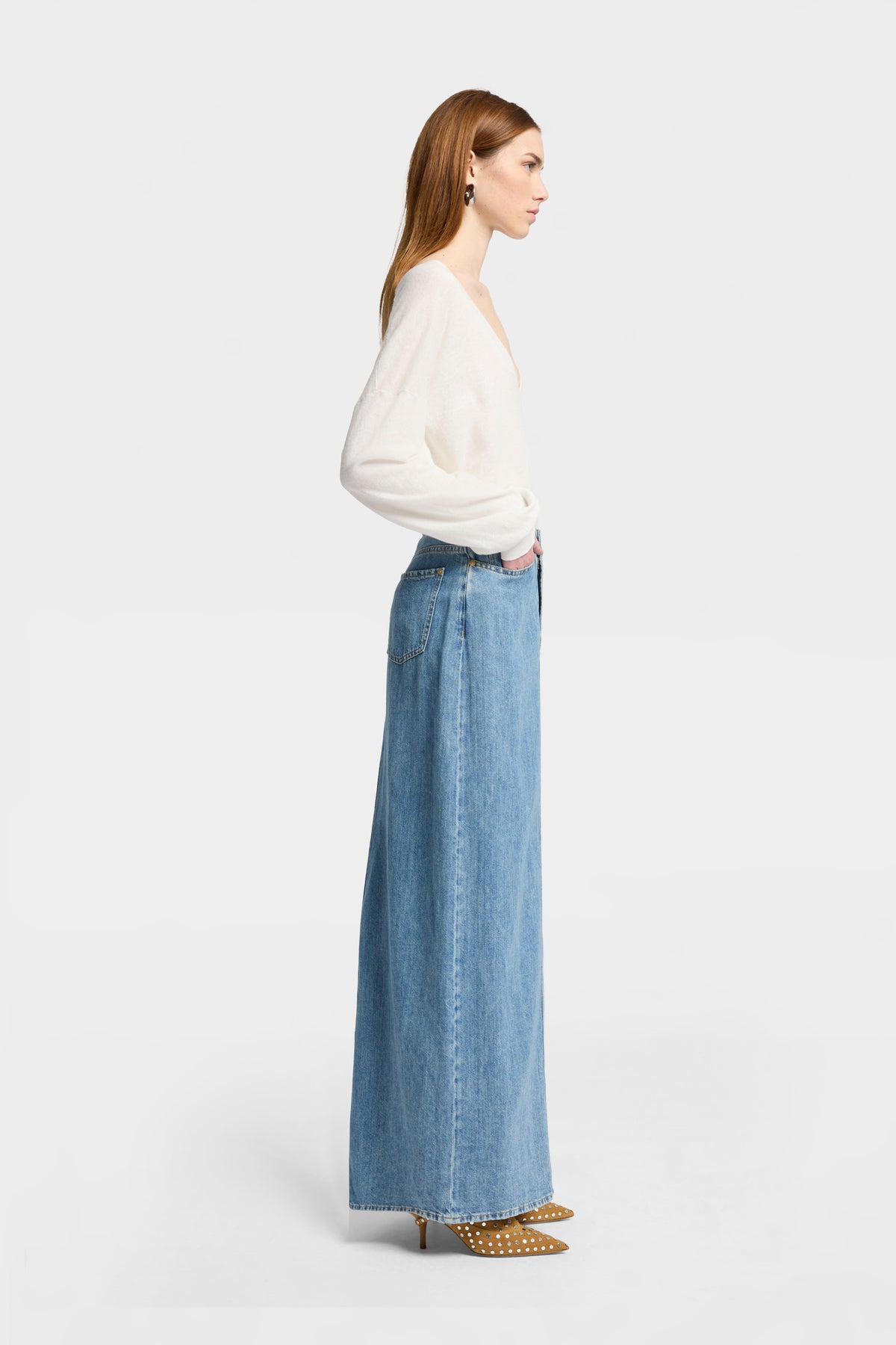Falda Mujer Indigo Maxi Skirt | 7 for all mankind