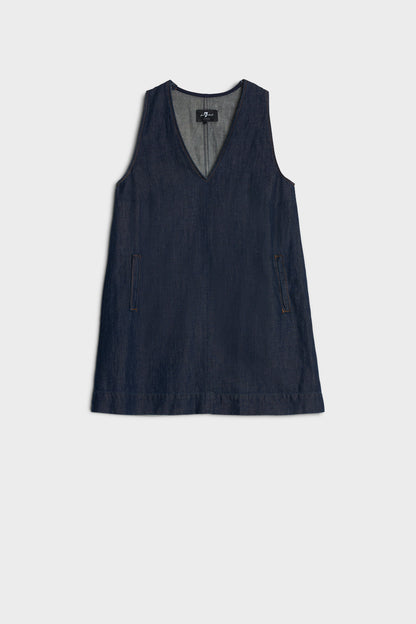 Vestido Mujer Indigo V-Neck Dress | 7 for all mankind