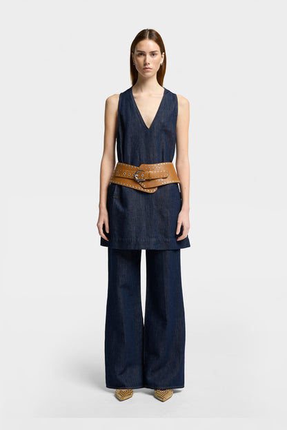 Vestido Mujer Indigo V-Neck Dress | 7 for all mankind