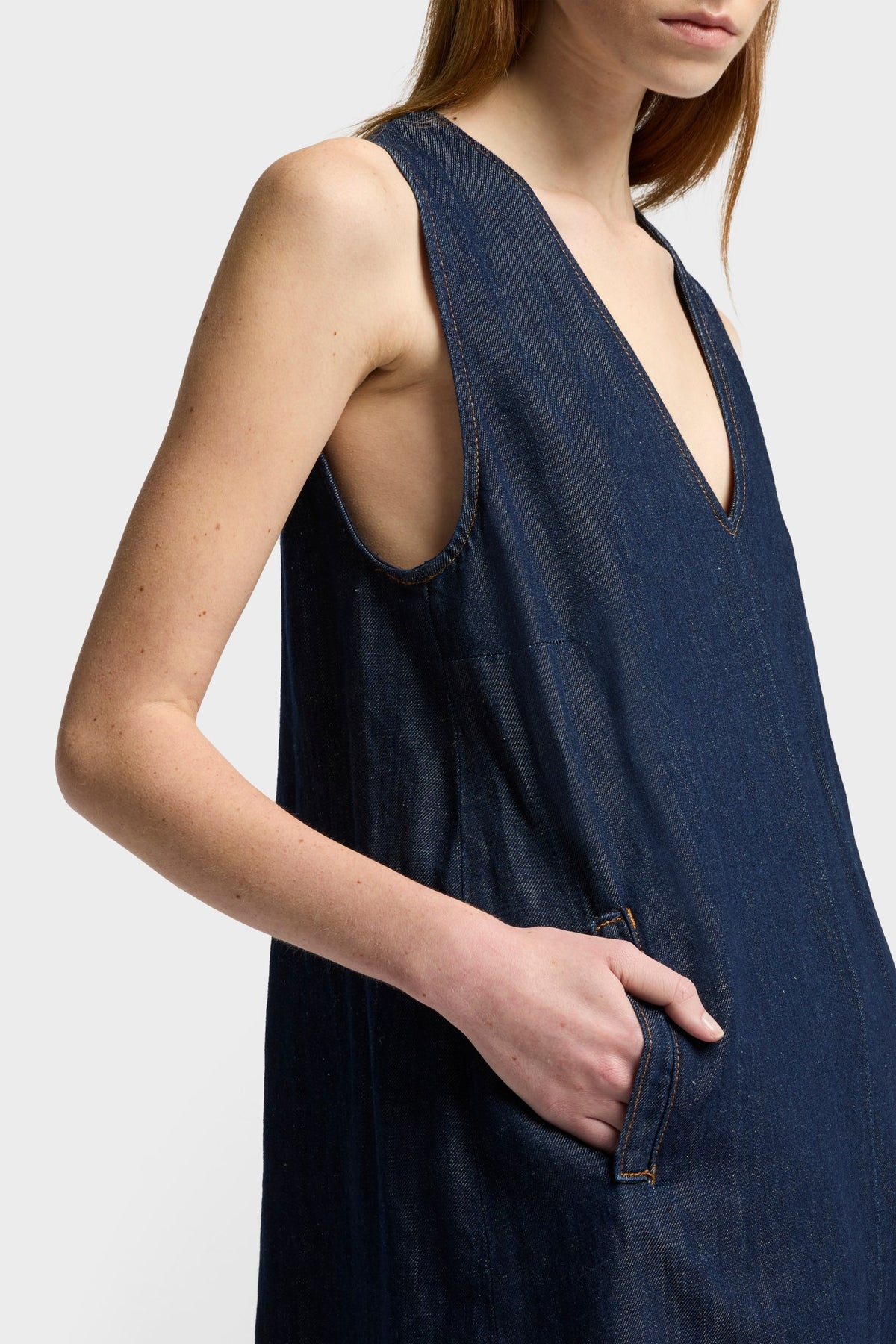 Vestido Mujer Indigo V-Neck Dress | 7 for all mankind