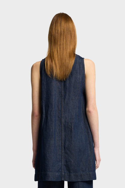 Vestido Mujer Indigo V-Neck Dress | 7 for all mankind