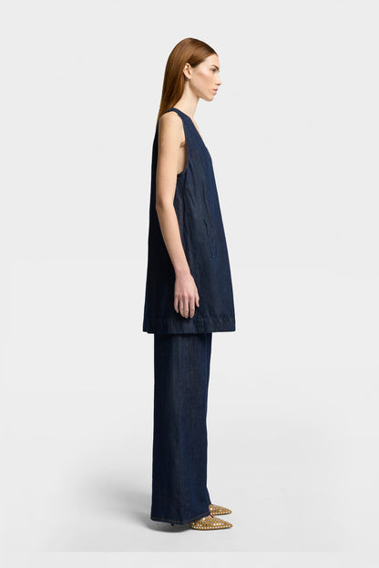 Vestido Mujer Indigo V-Neck Dress | 7 for all mankind