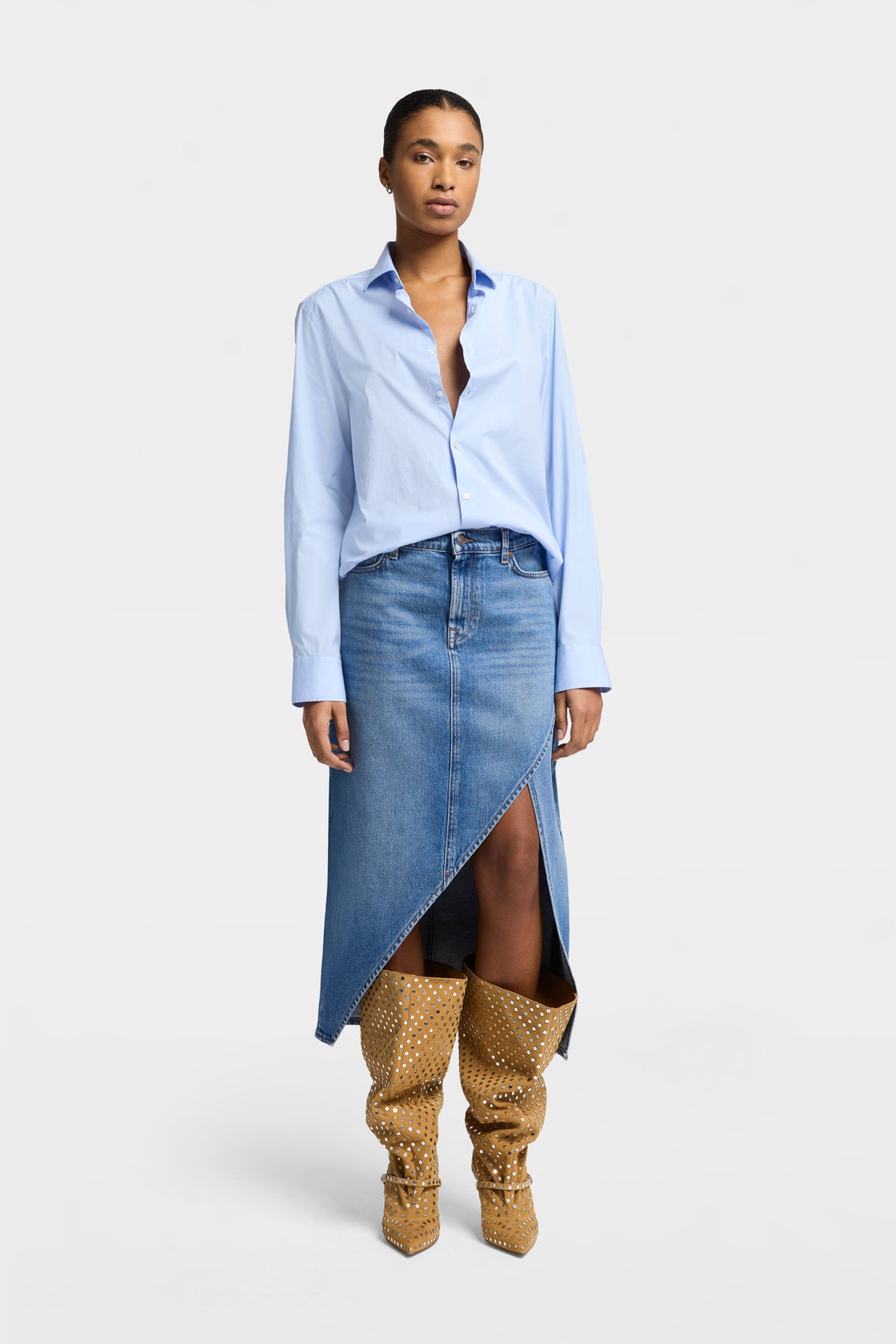 Falda Mujer Libby Slit Skirt | 7 for all mankind