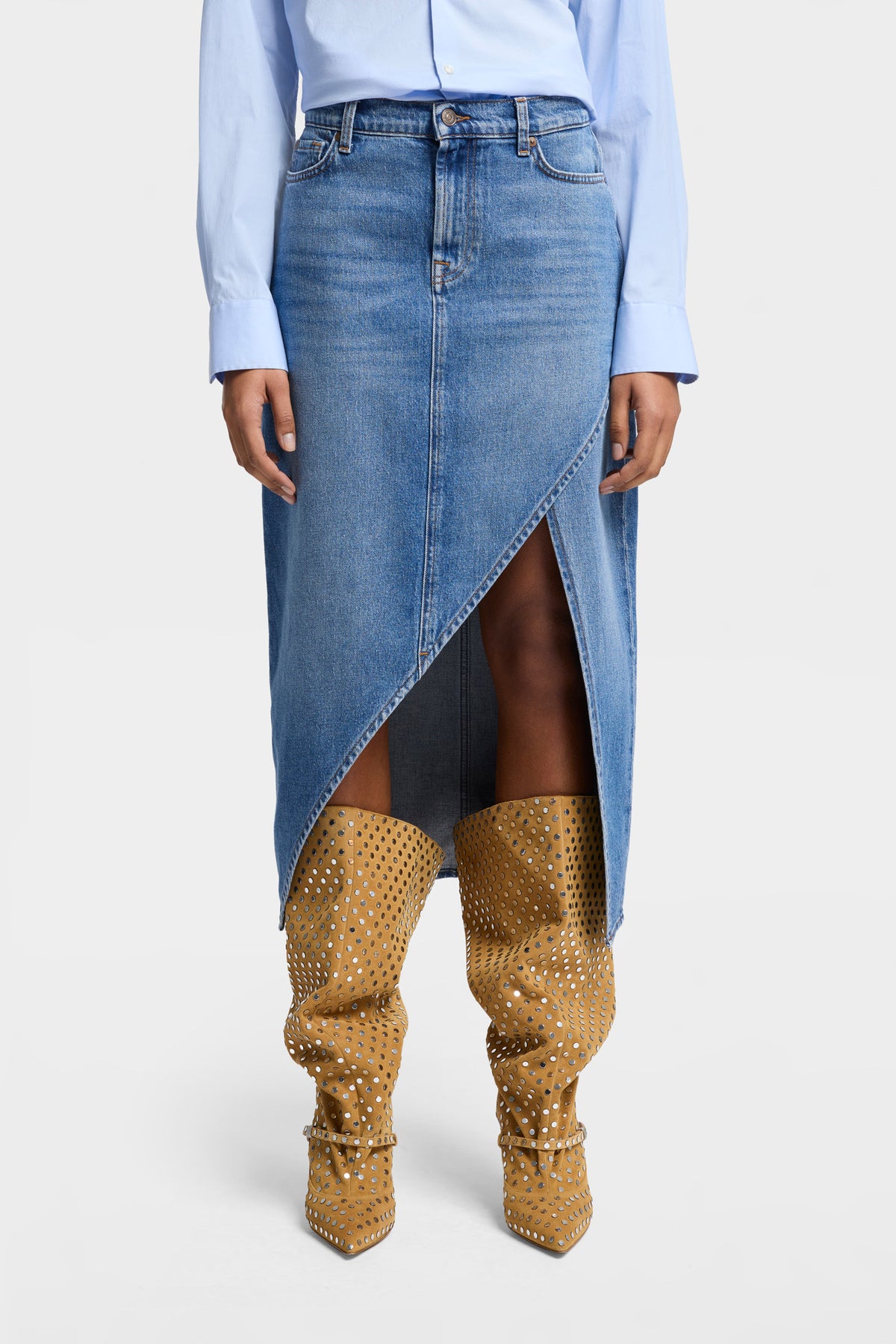 Falda Mujer Libby Slit Skirt | 7 for all mankind