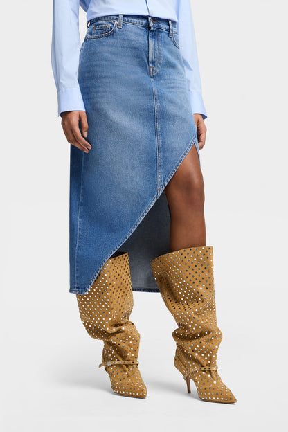 Falda Mujer Libby Slit Skirt | 7 for all mankind
