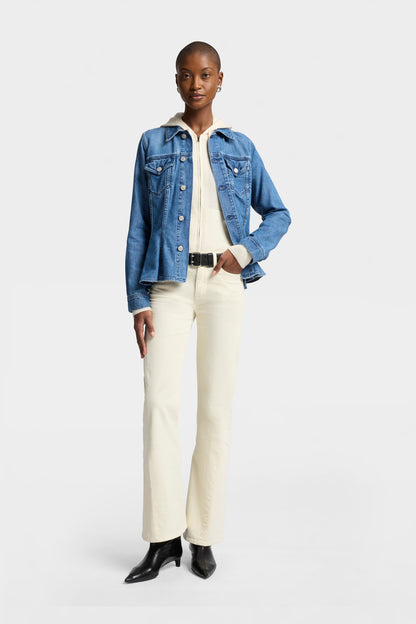 Chamarra Mujer Weightless Flounce Trucker Jacket | 7 for all mankind