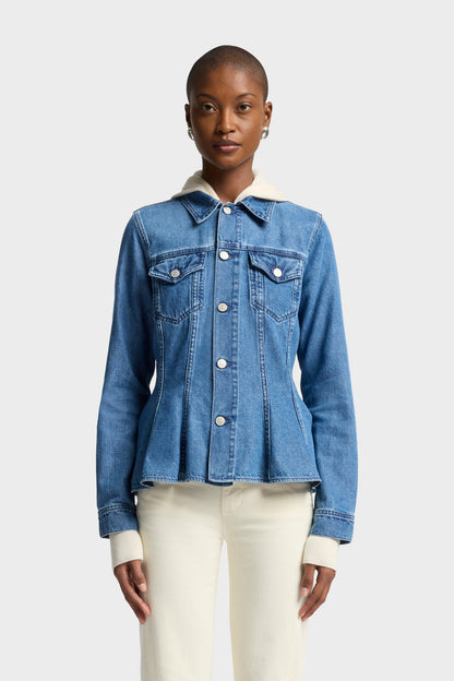 Chamarra Mujer Weightless Flounce Trucker Jacket | 7 for all mankind