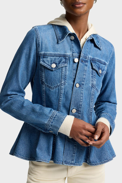 Chamarra Mujer Weightless Flounce Trucker Jacket | 7 for all mankind