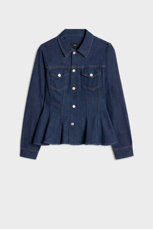 Chamarra Mujer Weightless Flounce Trucker Jacket | 7 for all mankind