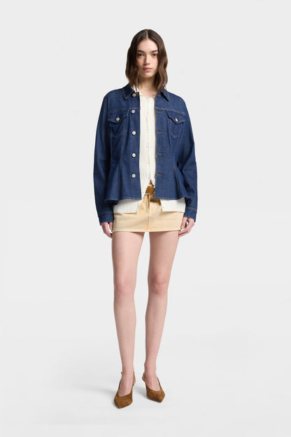 Chamarra Mujer Weightless Flounce Trucker Jacket | 7 for all mankind