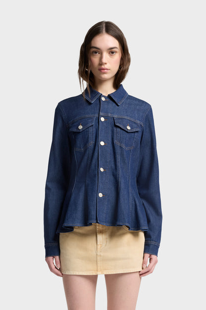Chamarra Mujer Weightless Flounce Trucker Jacket | 7 for all mankind