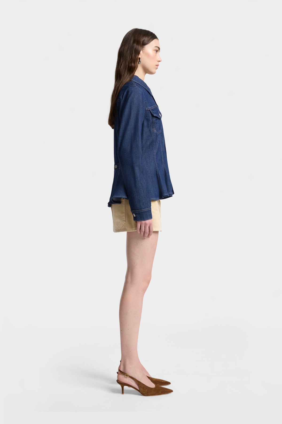 Chamarra Mujer Weightless Flounce Trucker Jacket | 7 for all mankind