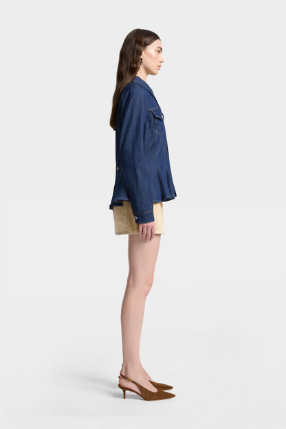 Chamarra Mujer Weightless Flounce Trucker Jacket | 7 for all mankind