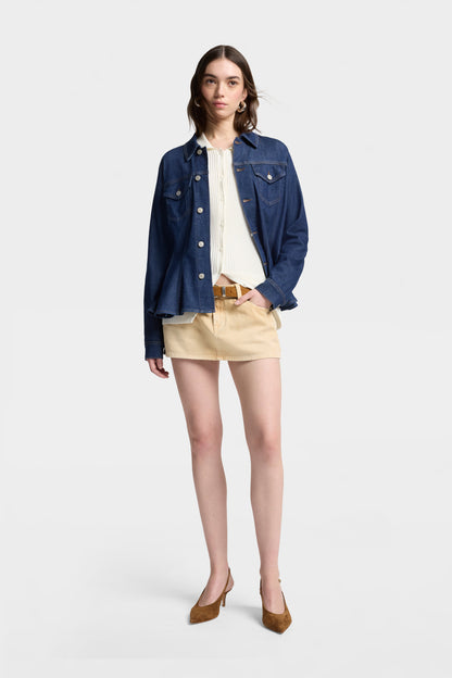 Chamarra Mujer Weightless Flounce Trucker Jacket | 7 for all mankind