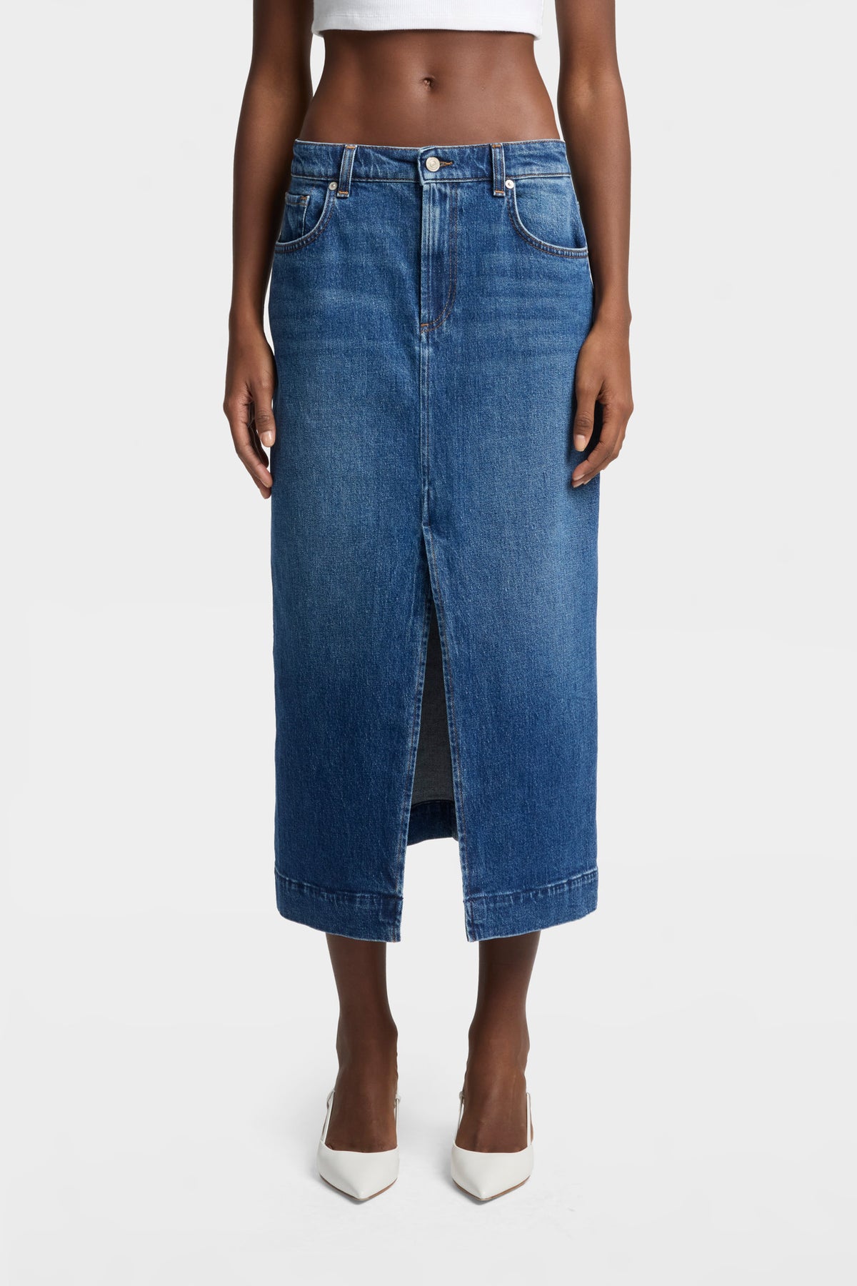 Falda Mujer Amber Midi Skirt | 7 for all mankind