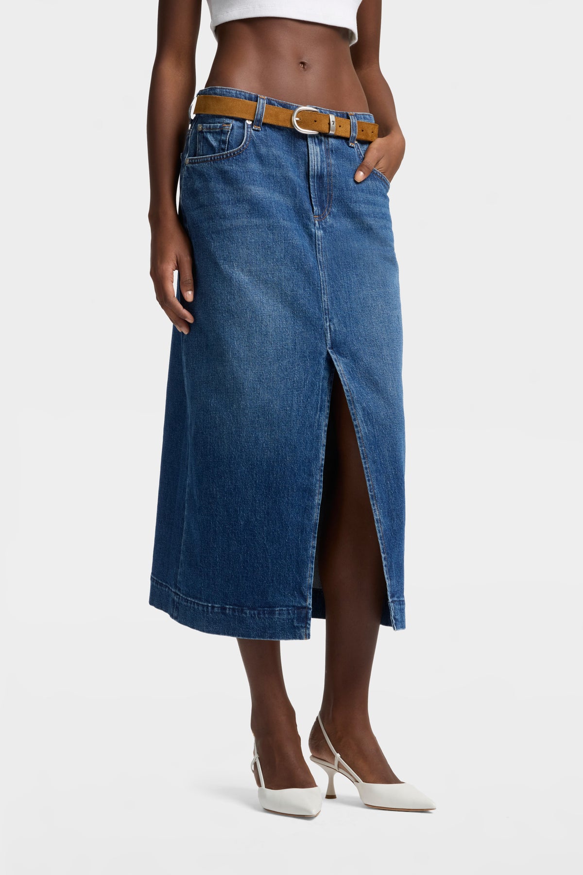 Falda Mujer Amber Midi Skirt | 7 for all mankind